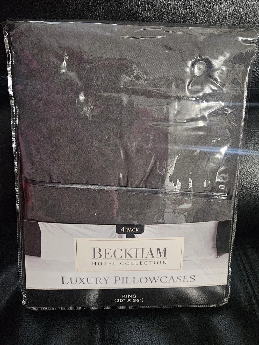 Beckham Hotel Collection Luxury Pillowcases - Charcoal Gray King 20x36 (4 Pack)